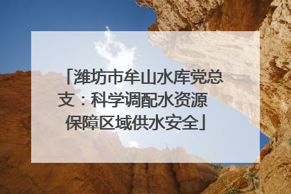 潍坊市牟山水库党总支：科学调配水资源 保障区域供水安全