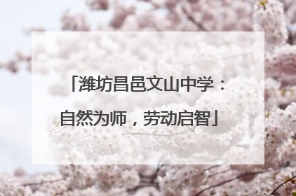 潍坊昌邑文山中学：自然为师，劳动启智