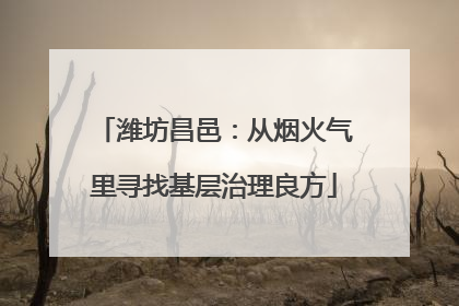 潍坊昌邑：从烟火气里寻找基层治理良方