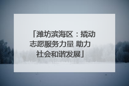 潍坊滨海区：撬动志愿服务力量 助力社会和谐发展