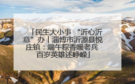 民生大小事 “沂心沂意”办丨淄博市沂源县悦庄镇：端午粽香暖老兵 百岁英雄述峥嵘