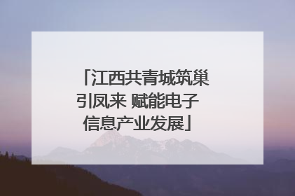 江西共青城筑巢引凤来 赋能电子信息产业发展