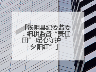 汤阴县纪委监委：细耕监督“责任田” 暖心守护“夕阳红”