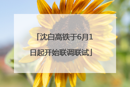沈白高铁于6月1日起开始联调联试