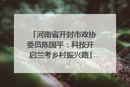 河南省开封市政协委员陈国平：科技开启兰考乡村振兴路