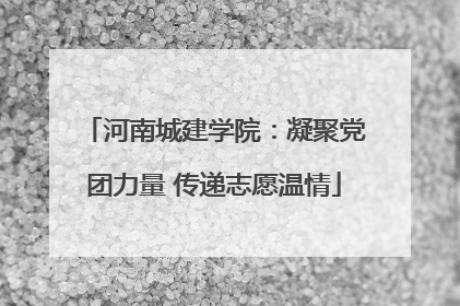 河南城建学院：凝聚党团力量 传递志愿温情