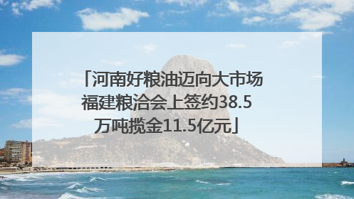 河南好粮油迈向大市场 福建粮洽会上签约38.5万吨揽金11.5亿元