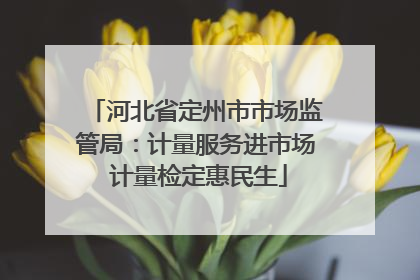河北省定州市市场监管局：计量服务进市场 计量检定惠民生