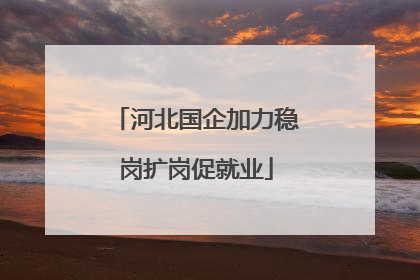 河北国企加力稳岗扩岗促就业