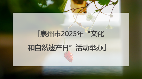 泉州市2025年“文化和自然遗产日”活动举办