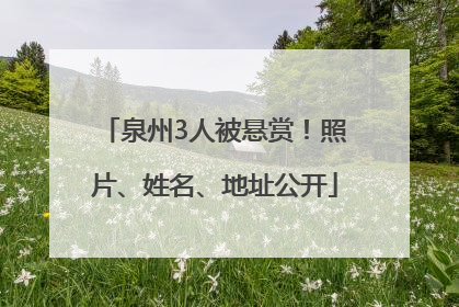 泉州3人被悬赏！照片、姓名、地址公开
