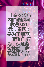 泰安岱庙内拍婚纱照收费300元，景区：是为了规范“商拍”行为，保证游客体验，收取费用全部上交国库
