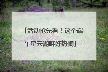 活动抢先看！这个端午星云湖畔好热闹