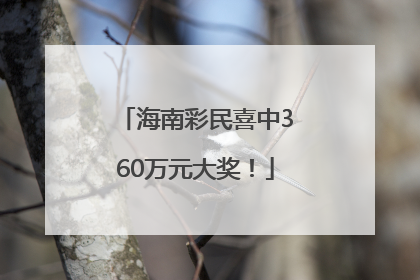海南彩民喜中360万元大奖！