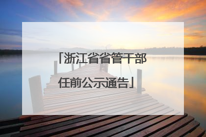 浙江省省管干部任前公示通告