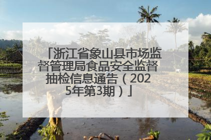 浙江省象山县市场监督管理局食品安全监督抽检信息通告（2025年第3期）