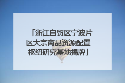 浙江自贸区宁波片区大宗商品资源配置枢纽研究基地揭牌