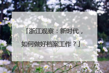 浙江观察：新时代，如何做好档案工作？