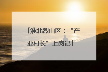 淮北烈山区：“产业村长”上岗记