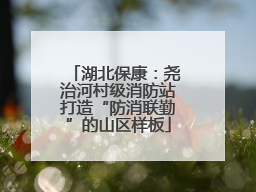 湖北保康：尧治河村级消防站打造“防消联勤”的山区样板