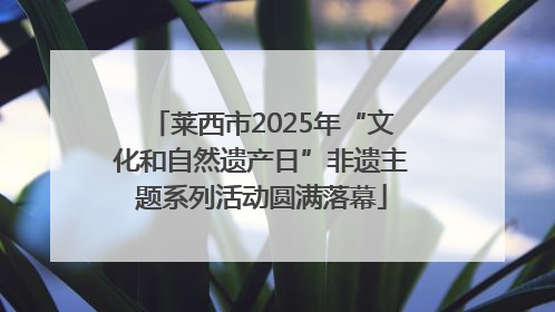 莱西市2025年“文化和自然遗产日”非遗主题系列活动圆满落幕