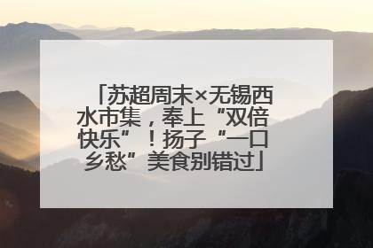 苏超周末×无锡西水市集，奉上“双倍快乐”！扬子“一口乡愁”美食别错过