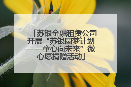 苏银金融租赁公司开展“苏银圆梦计划——童心向未来”微心愿捐赠活动