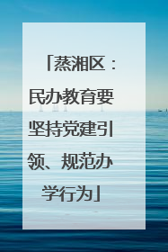 蒸湘区：民办教育要坚持党建引领、规范办学行为