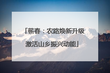 蕲春：农路焕新升级 激活山乡振兴动能