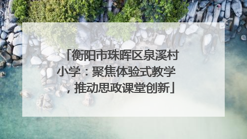 衡阳市珠晖区泉溪村小学：聚焦体验式教学，推动思政课堂创新