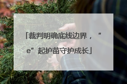 裁判明确底线边界，“e”起护苗守护成长