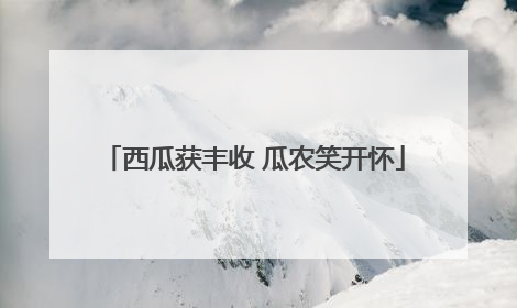 西瓜获丰收 瓜农笑开怀