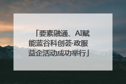 要素融通、AI赋能蓝谷科创荟·政服益企活动成功举行