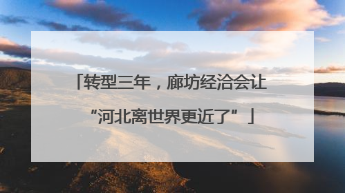 转型三年，廊坊经洽会让“河北离世界更近了”