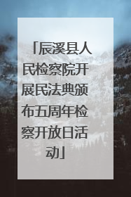 辰溪县人民检察院开展民法典颁布五周年检察开放日活动