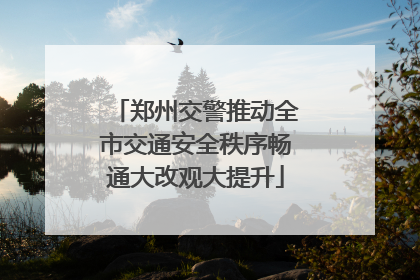 郑州交警推动全市交通安全秩序畅通大改观大提升
