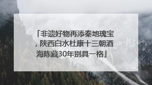 非遗好物再添秦地瑰宝，陕西白水杜康十三朝酒海陈藏30年别具一格