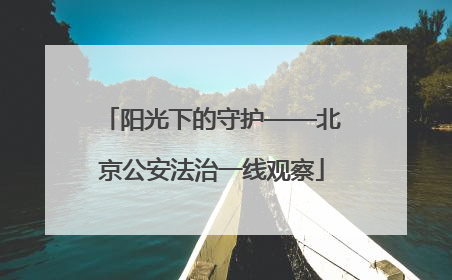 阳光下的守护——北京公安法治一线观察