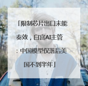 限制芯片出口未能奏效，白宫AI主管：中国模型仅落后美国不到半年