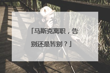 马斯克离职，告别还是暂别？