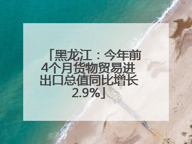 黑龙江：今年前4个月货物贸易进出口总值同比增长2.9%
