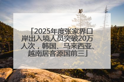2025年度张家界口岸出入境人员突破20万人次，韩国、马来西亚、越南居客源国前三