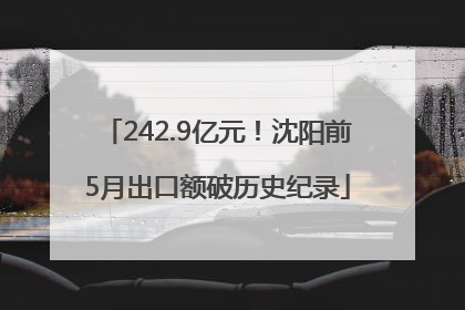 242.9亿元！沈阳前5月出口额破历史纪录