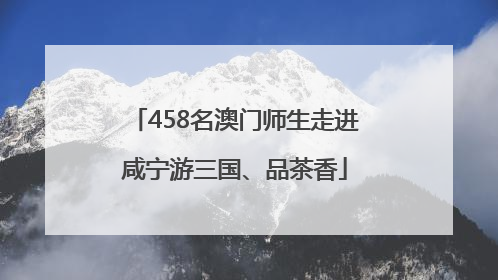 458名澳门师生走进咸宁游三国、品茶香