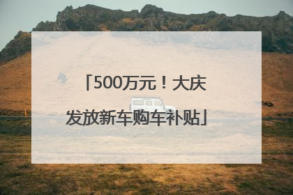 500万元！大庆发放新车购车补贴