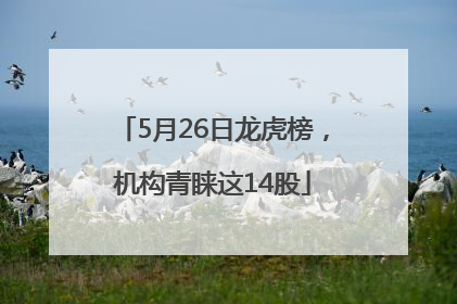 5月26日龙虎榜，机构青睐这14股