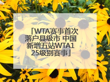 WTA赛事首次落户县级市 中国新增五站WTA125级别赛事